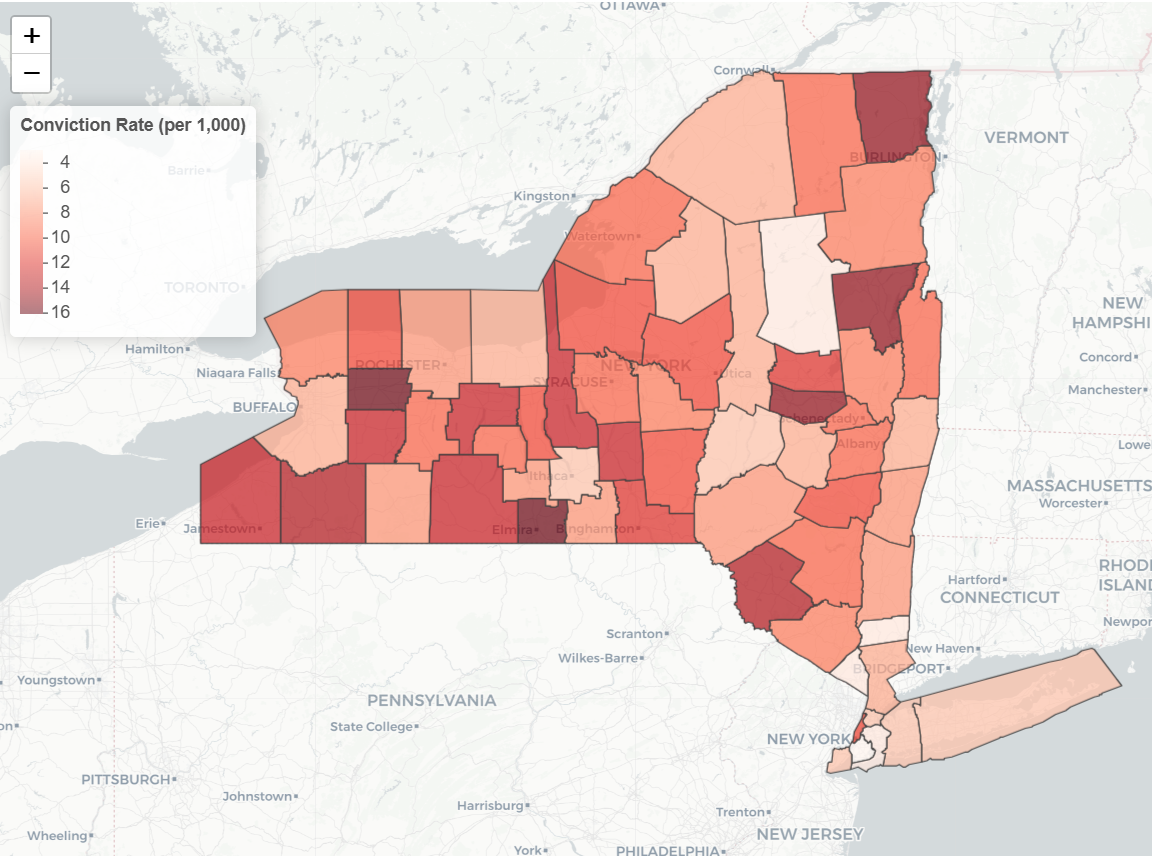 Disparities in NYS Convictions by County